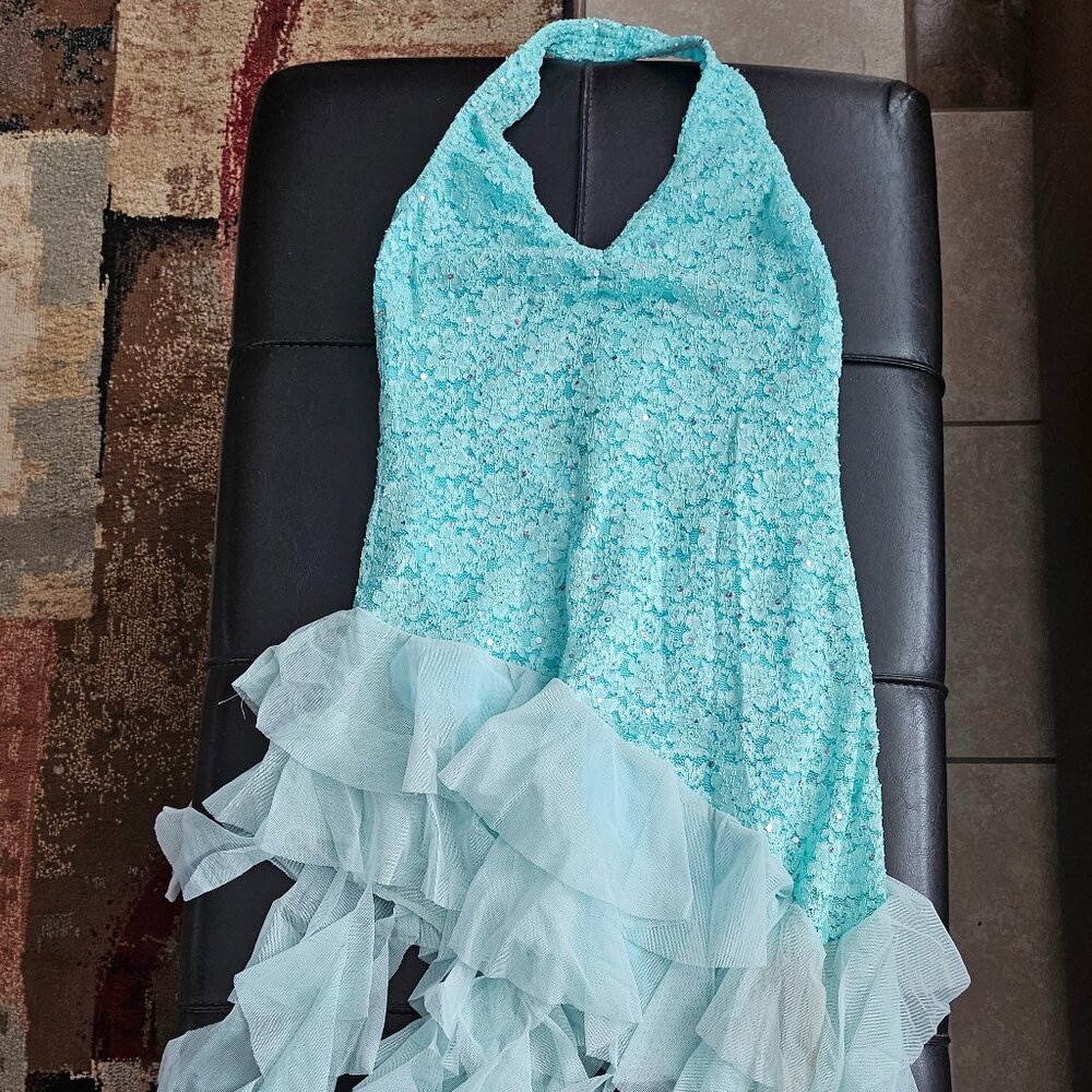 Kelle Teen Halter-top Aquamarine Dance Costume